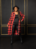 Red and Black Plaid Duster